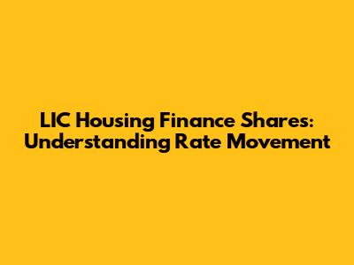 LIC Housing Finance Shares: Understanding Rate Movement