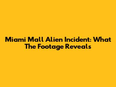 Miami Mall Alien Incident: What The Footage Reveals