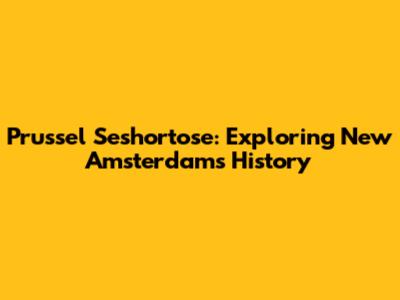 Prussel Seshortose: Exploring New Amsterdam's History