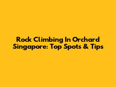 Rock Climbing In Orchard Singapore: Top Spots & Tips