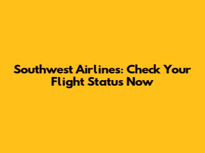 Southwest Airlines: Check Your Flight Status Now